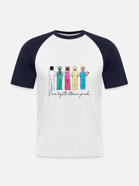 Nurse Team Appreciation Quote - Men's Baseball T-Shirt - white/navy