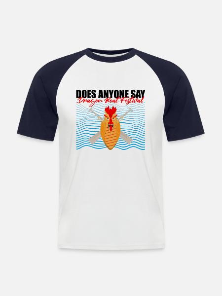 Drachenbootfahren-Thema für Drachenbootpaddeln - Männer Baseball-T-Shirt - Weiß/Navy