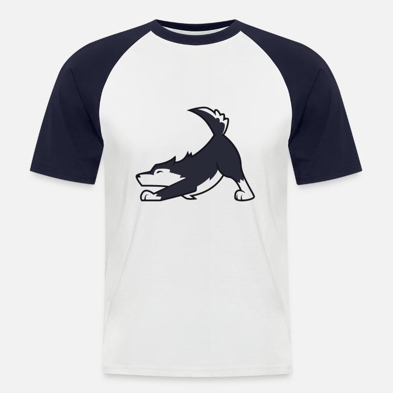 Husky - Männer Baseball-T-Shirt - Weiß/Navy