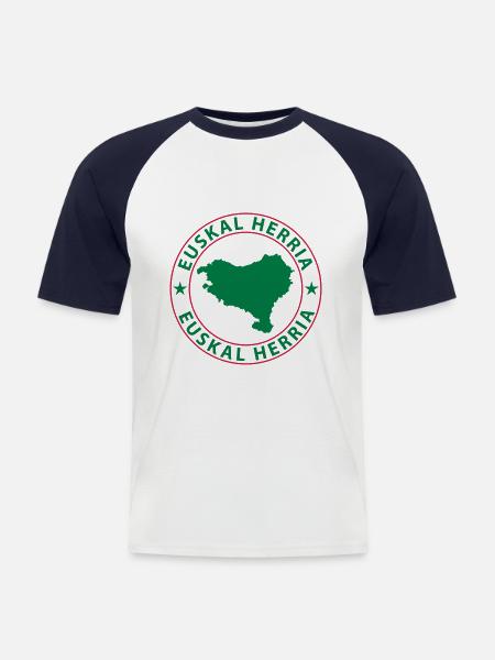 Basken Design - Men's Baseball T-Shirt - white/navy