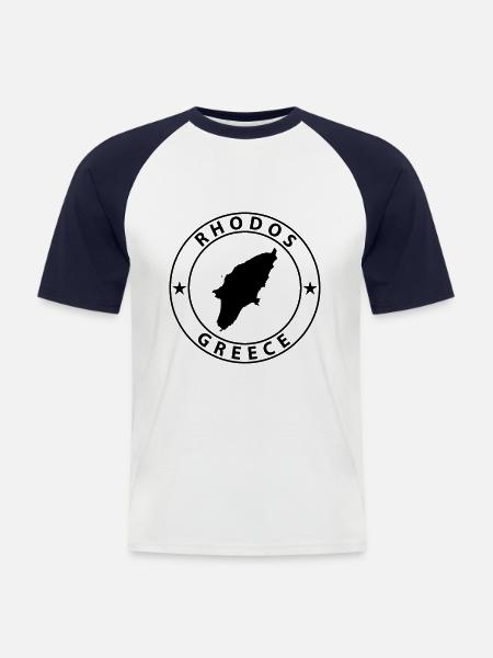 Rhodes - Men's Baseball T-Shirt - white/navy