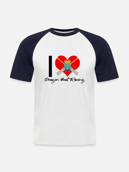 Chinesisches Bootsrennen für Drachenboot-Trainer - Männer Baseball-T-Shirt - Weiß/Navy