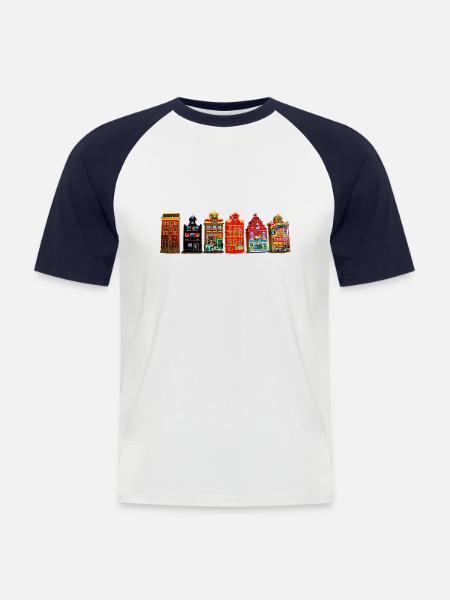 hot spot Amsterdam - Men's Baseball T-Shirt - white/navy