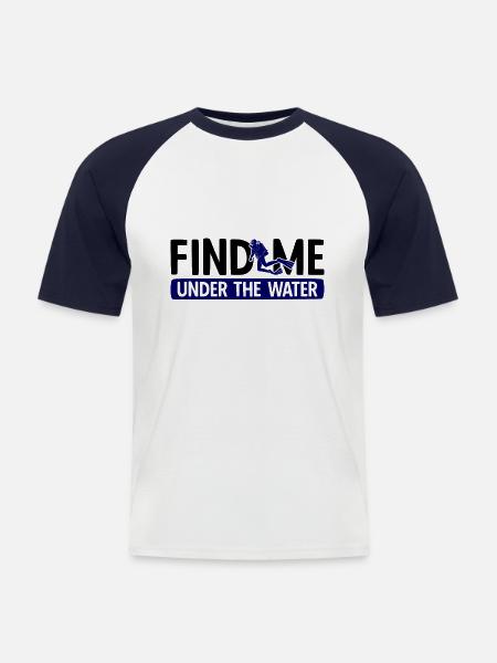 Apnoetaucher Freitaucher Taucher - Männer Baseball-T-Shirt - Weiß/Navy