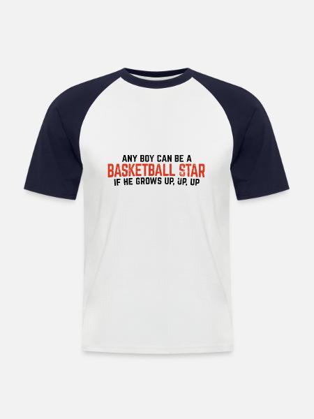 Basketball - Männer Baseball-T-Shirt - Weiß/Navy