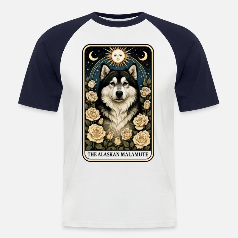 Alaskan Malamute - Männer Baseball-T-Shirt - Weiß/Navy