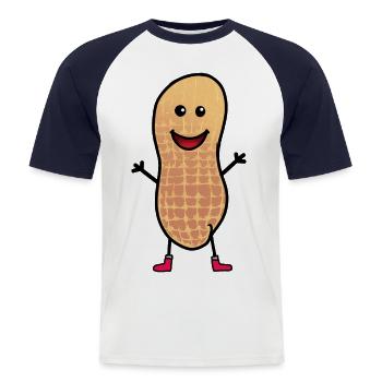 Peanut Happy Hello Greetings Friends Child - Men's Baseball T-Shirt - white/navy - Front - Nik (191cm)