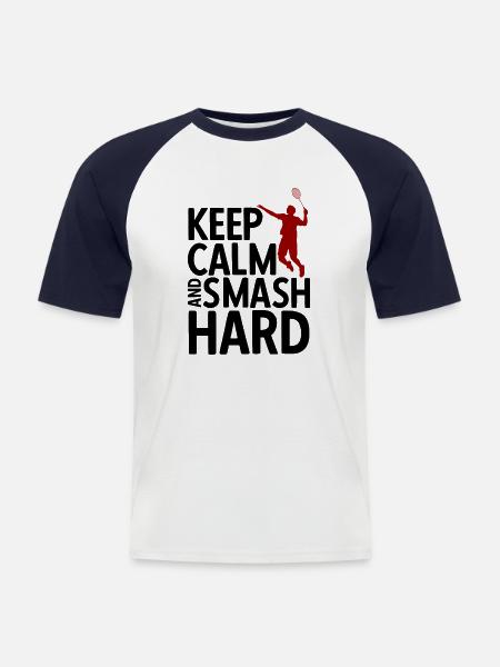 Badminton - Männer Baseball-T-Shirt - Weiß/Navy