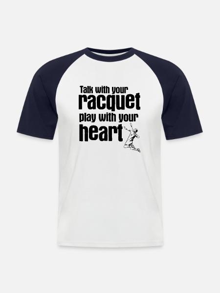 Badminton - Männer Baseball-T-Shirt - Weiß/Navy