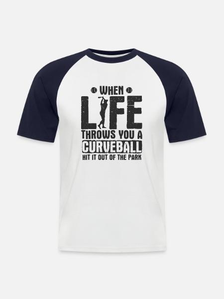 Baseball - Männer Baseball-T-Shirt - Weiß/Navy