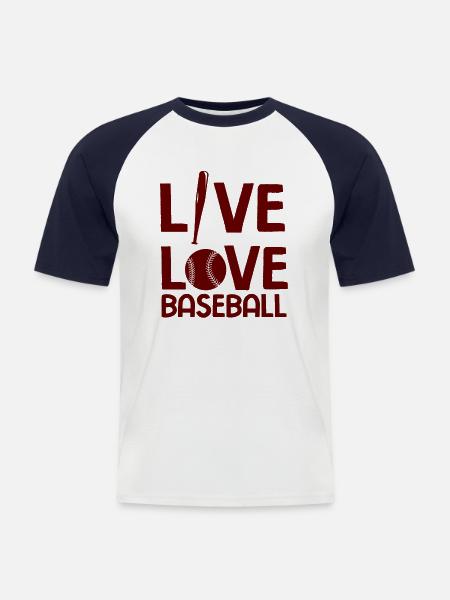 Baseball - Männer Baseball-T-Shirt - Weiß/Navy