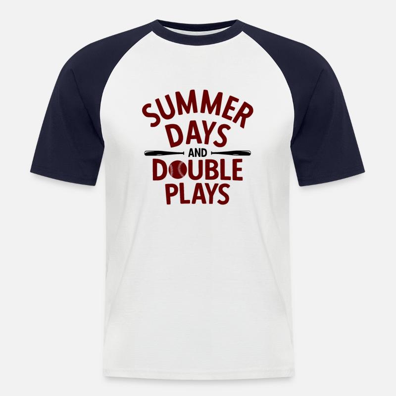 Baseball - Männer Baseball-T-Shirt - Weiß/Navy