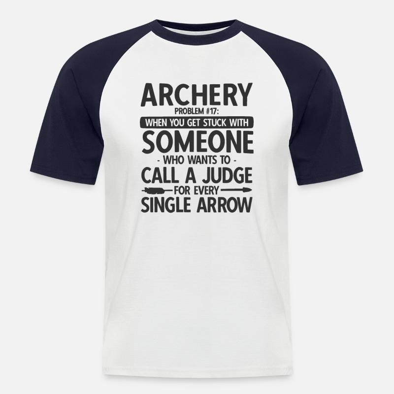 Bogenschießen Archery - Männer Baseball-T-Shirt - Weiß/Navy
