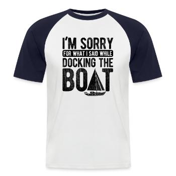Segelboot Kapitän Spruch Zum Segeln - Männer Baseball-T-Shirt - Weiß/Navy - Vorne - Nik (191cm)