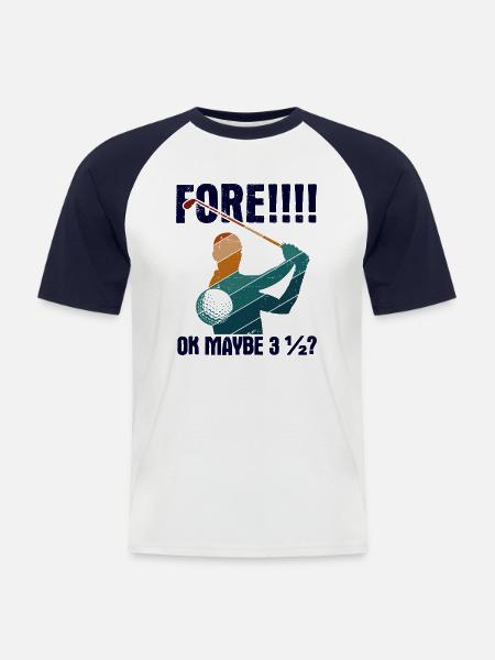 Golfplatz zum Golfen Golf - Männer Baseball-T-Shirt - Weiß/Navy