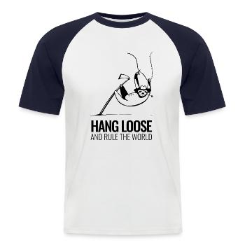 Faultier Klettern und Gärtnern - Männer Baseball-T-Shirt - Weiß/Navy - Vorne - Nik (191cm)