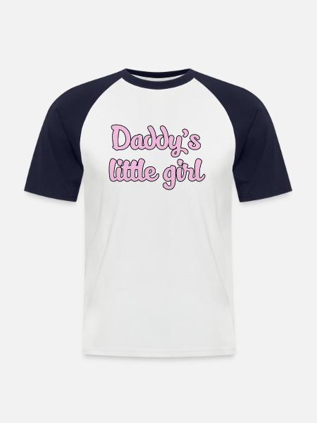 Daddy's Girl graphic - Men's Baseball T-Shirt - white/navy