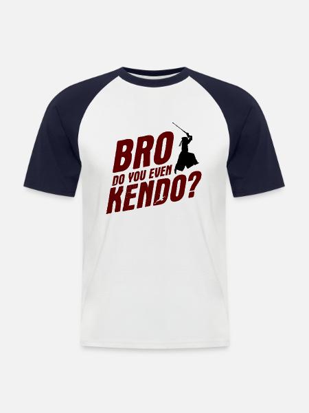 Japanischer Schwertkampf Kendo - Männer Baseball-T-Shirt - Weiß/Navy