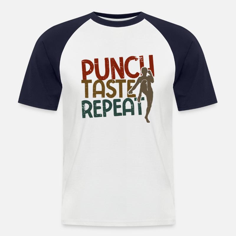 Kickboxing - Männer Baseball-T-Shirt - Weiß/Navy