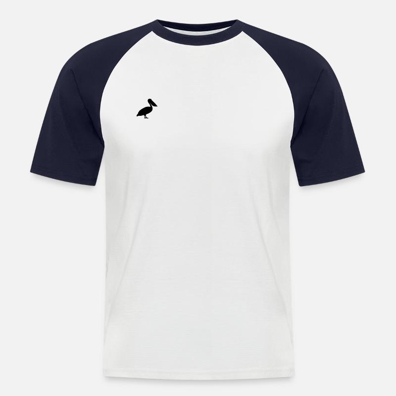 Pelikan - Männer Baseball-T-Shirt - Weiß/Navy