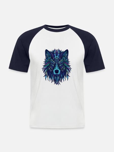WOLF - SHIRT - Men's Baseball T-Shirt - white/navy