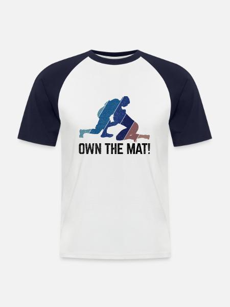 Grappling Martial Arts Wrestling - Männer Baseball-T-Shirt - Weiß/Navy