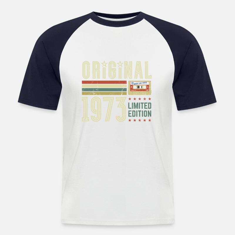 Original 1973 - Édition limitée - T-shirt baseball manches courtes Homme - blanc/marine