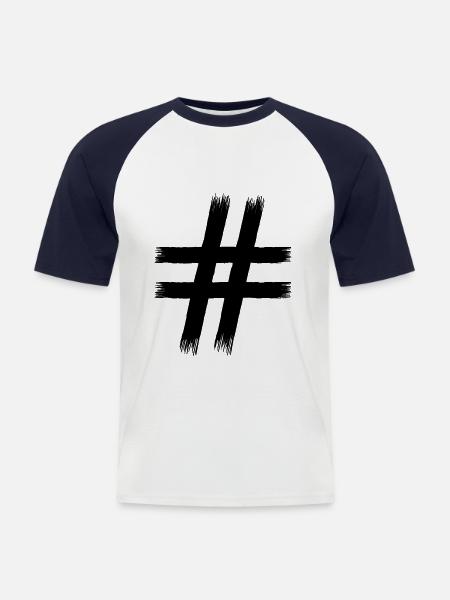 hashtag - Men's Baseball T-Shirt - white/navy