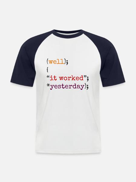 Software Ingenieur Informatiker Programmierer - Männer Baseball-T-Shirt - Weiß/Navy