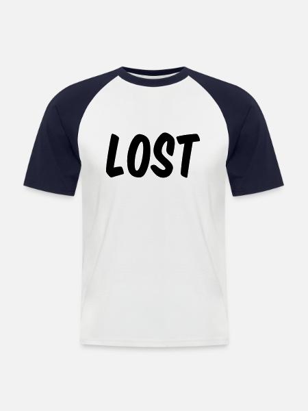 Lost - Männer Baseball-T-Shirt - Weiß/Navy