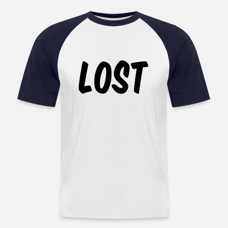 Lost - Männer Baseball-T-Shirt - Weiß/Navy