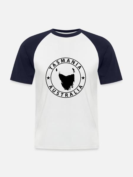Tasmania - Men's Baseball T-Shirt - white/navy