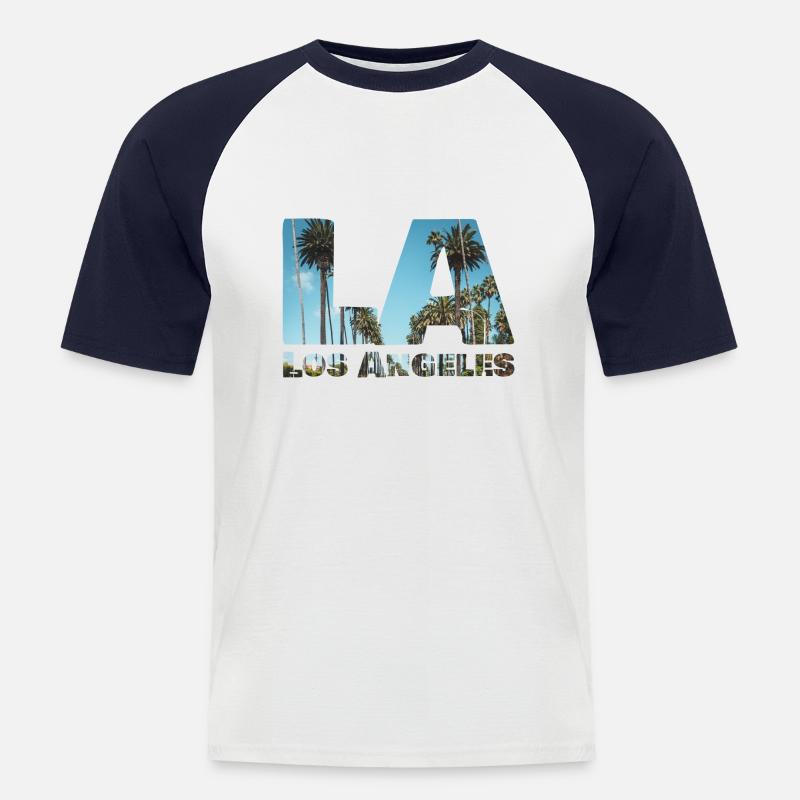 Beverly Hills - Los Angeles - Männer Baseball-T-Shirt - Weiß/Navy