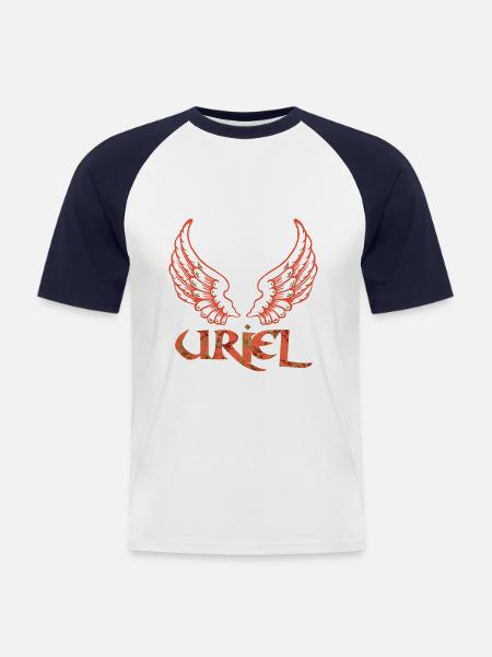 ærkeengel uriel e 213 - Kortærmet herre-baseballshirt - hvid/marineblå