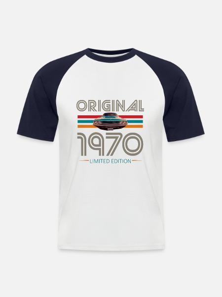Original 1970 W - Men's Baseball T-Shirt - white/navy