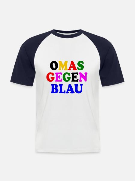 Omas gegen blau - Männer Baseball-T-Shirt - Weiß/Navy