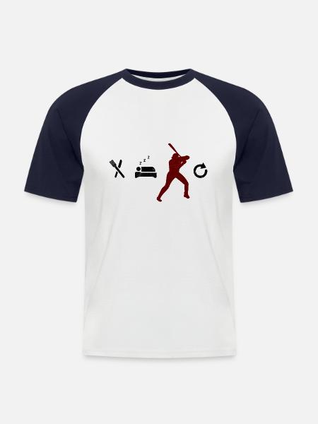 Baseball - Männer Baseball-T-Shirt - Weiß/Navy