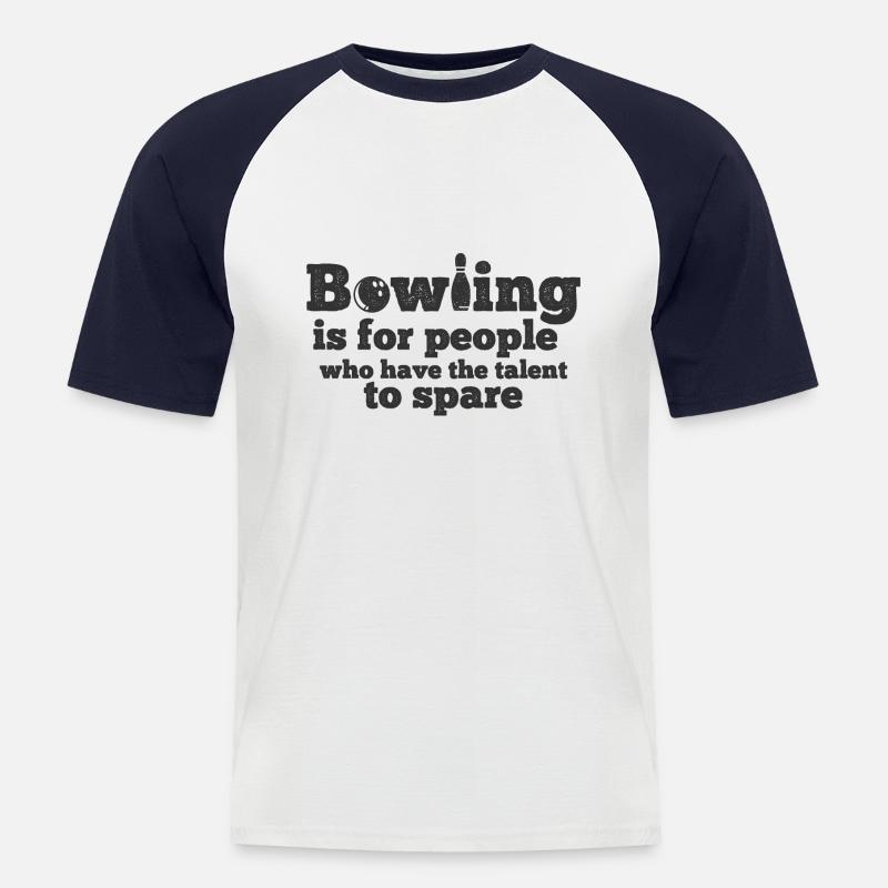 Bowling - Männer Baseball-T-Shirt - Weiß/Navy