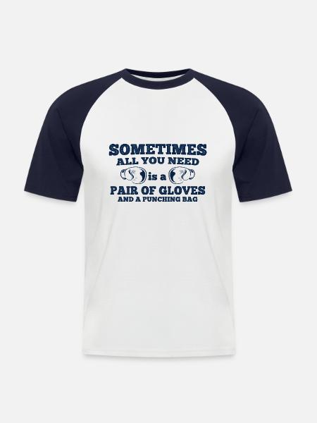 Boxsport Boxing - Männer Baseball-T-Shirt - Weiß/Navy