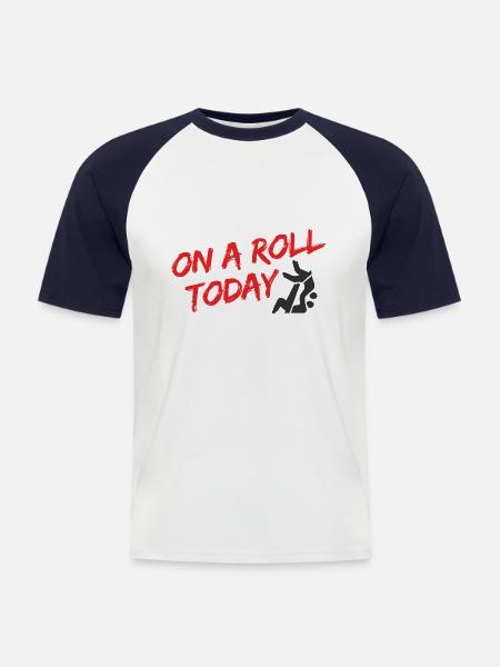 BJJ Jiu Jitsu - Männer Baseball-T-Shirt - Weiß/Navy