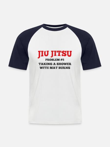 BJJ Jiu Jitsu - Männer Baseball-T-Shirt - Weiß/Navy