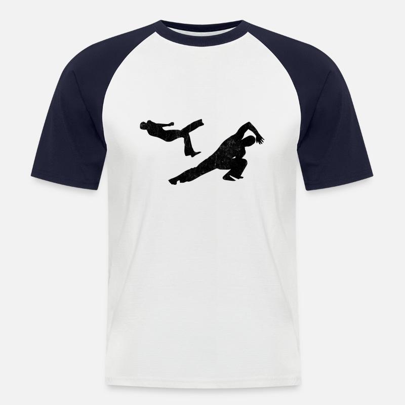 Capoeira - Männer Baseball-T-Shirt - Weiß/Navy