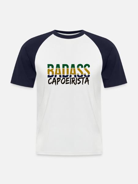 Capoeira - Männer Baseball-T-Shirt - Weiß/Navy