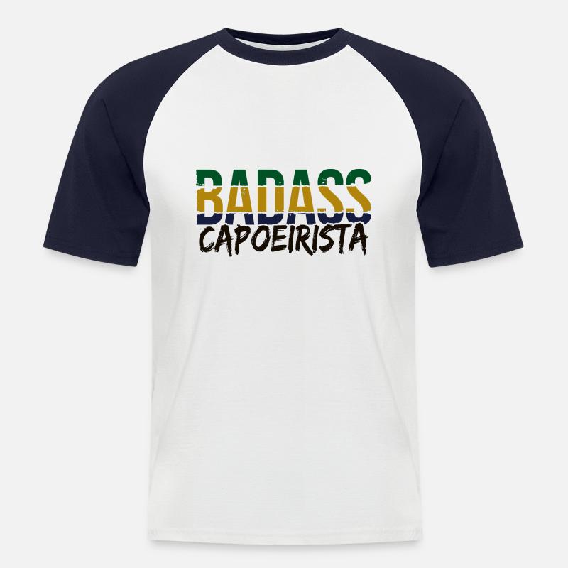 Capoeira - Männer Baseball-T-Shirt - Weiß/Navy