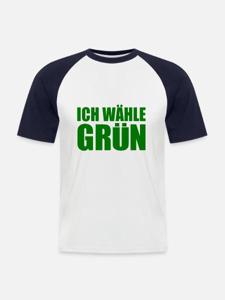 I choose green - Men's Baseball T-Shirt - white/navy