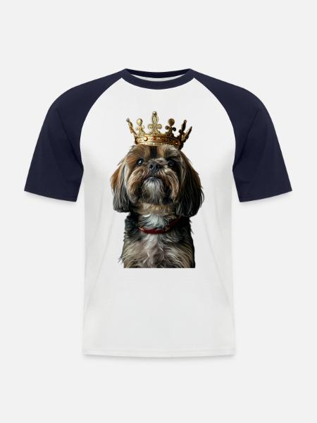 Lhasa Apso - Männer Baseball-T-Shirt - Weiß/Navy