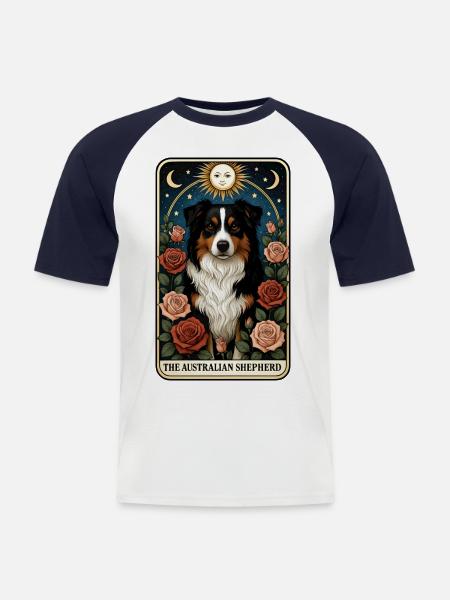 Australischer Schäferhund - Männer Baseball-T-Shirt - Weiß/Navy