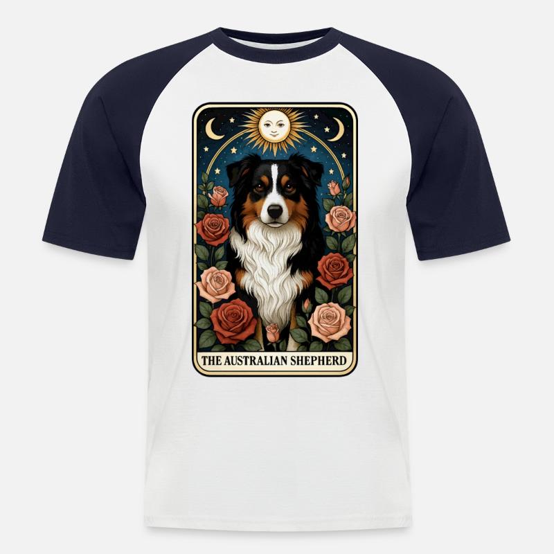 Australischer Schäferhund - Männer Baseball-T-Shirt - Weiß/Navy