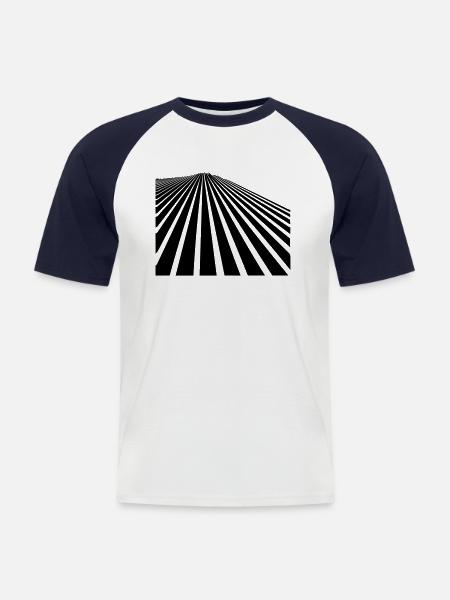 lines - Men's Baseball T-Shirt - white/navy
