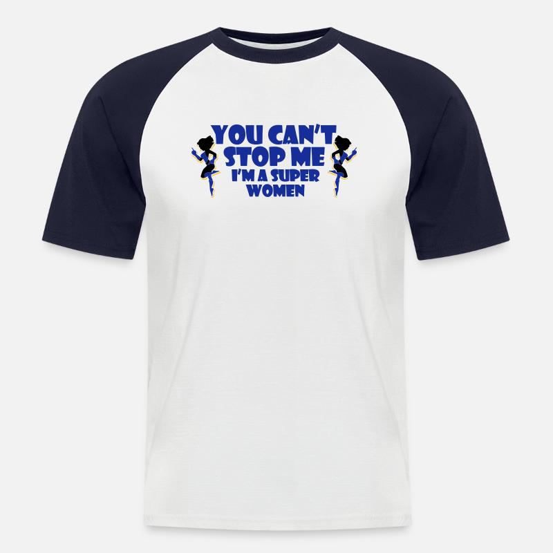 Superfrau - Männer Baseball-T-Shirt - Weiß/Navy